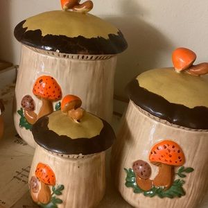 Complete mushroom kitchen pottery decor